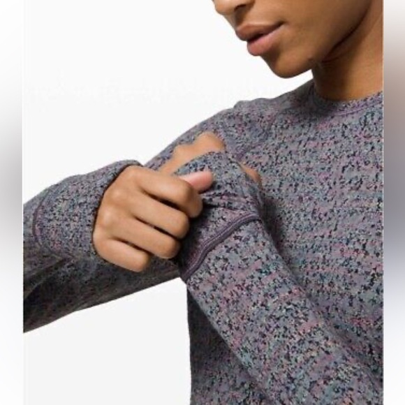 Lululemon Runderful Long Sleeve Neon Tweed Jacquard Size 8 EUC - Picture 4 of 11